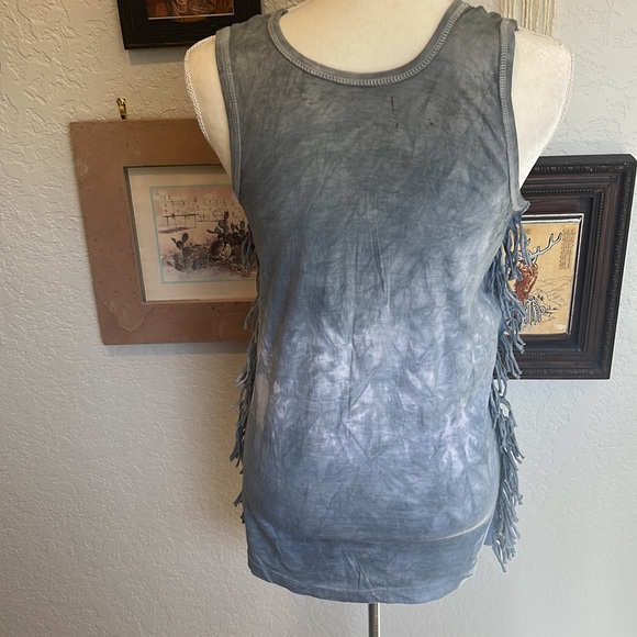 NWOT Fame Will Come London Fringe Tie Dye Tank-top - Picture 5 of 7
